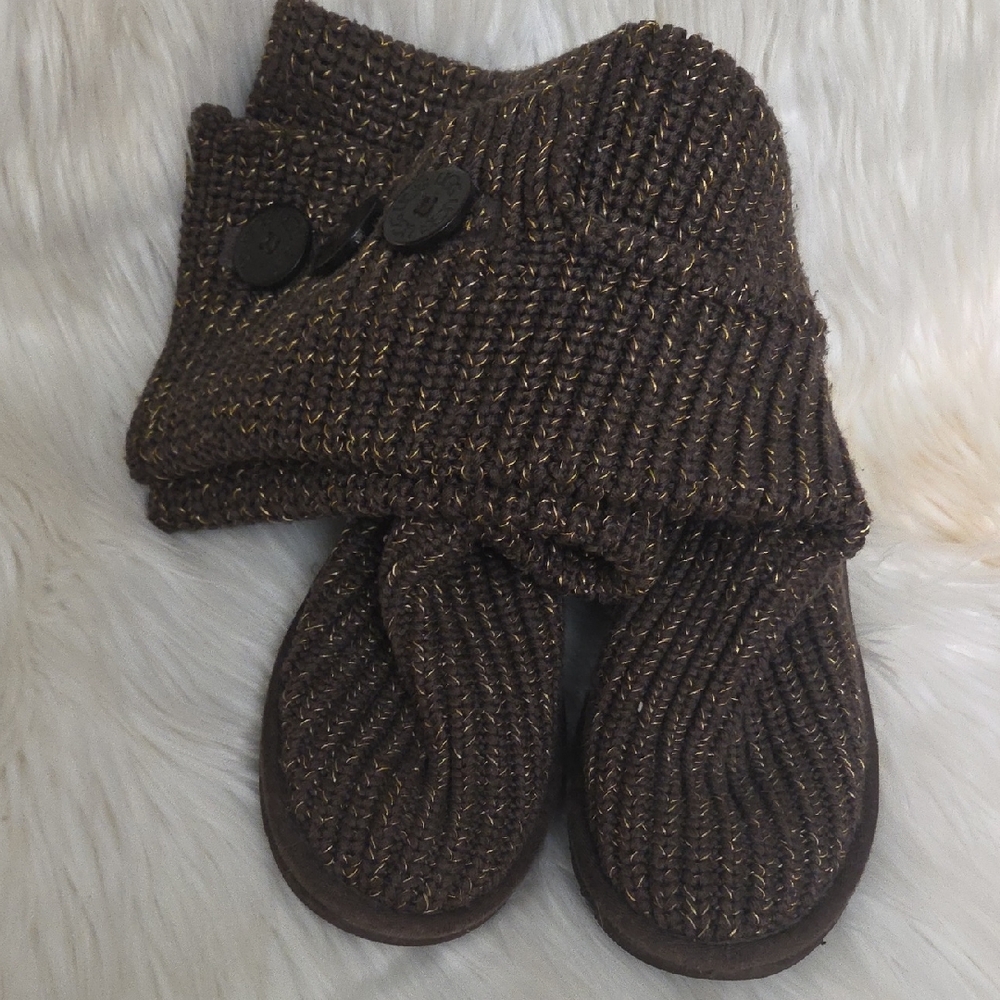 UGG Chocolate Knit Button Boots - image 1